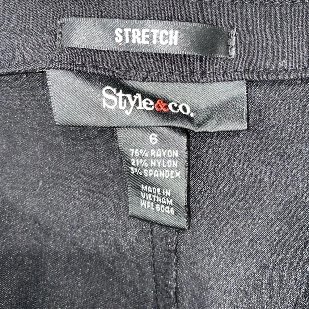Style & Co Black Ankle Length Pants Size 6 - Picture 4 of 5